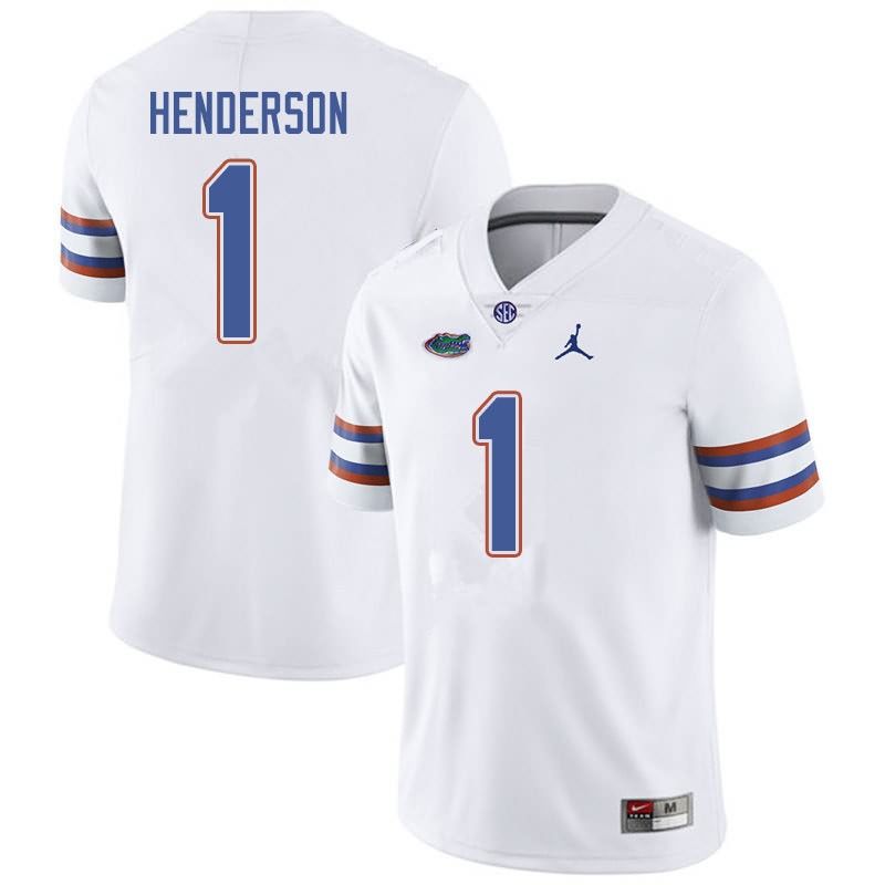 NCAA Florida Gators CJ Henderson Men's #1 Jordan Brand White Stitched Authentic College Football Jersey JIP6864LS